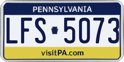 PA license plate LFS5073