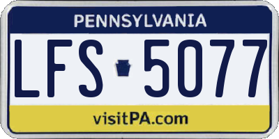 PA license plate LFS5077