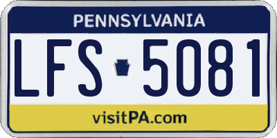 PA license plate LFS5081