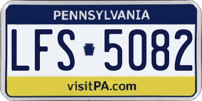 PA license plate LFS5082