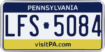 PA license plate LFS5084