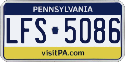 PA license plate LFS5086