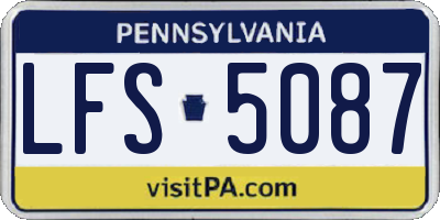 PA license plate LFS5087