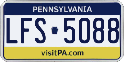 PA license plate LFS5088