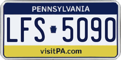 PA license plate LFS5090