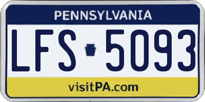 PA license plate LFS5093