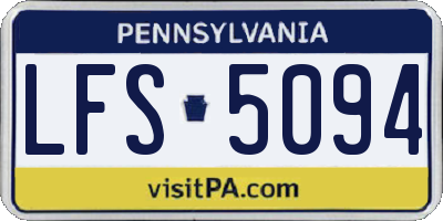 PA license plate LFS5094