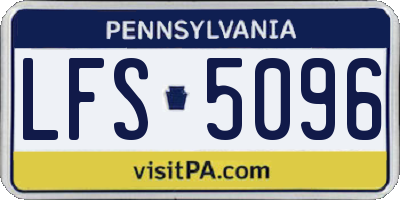 PA license plate LFS5096