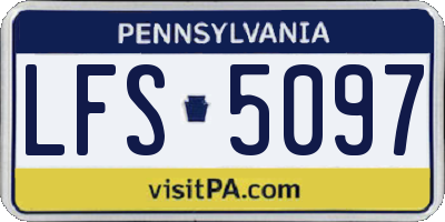 PA license plate LFS5097