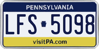 PA license plate LFS5098
