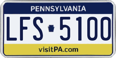 PA license plate LFS5100