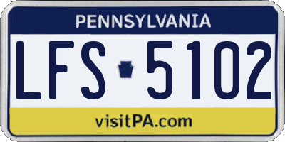 PA license plate LFS5102