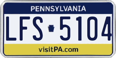 PA license plate LFS5104