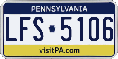PA license plate LFS5106