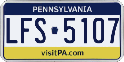 PA license plate LFS5107