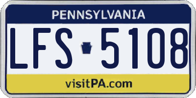 PA license plate LFS5108