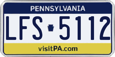 PA license plate LFS5112