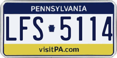 PA license plate LFS5114