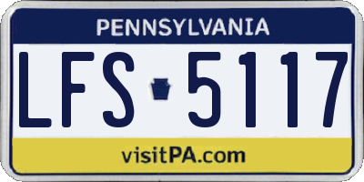 PA license plate LFS5117