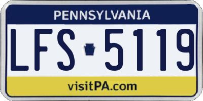 PA license plate LFS5119