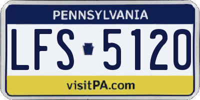 PA license plate LFS5120