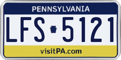PA license plate LFS5121