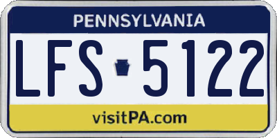 PA license plate LFS5122