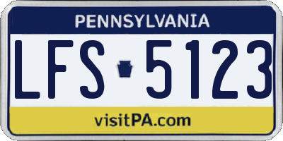 PA license plate LFS5123