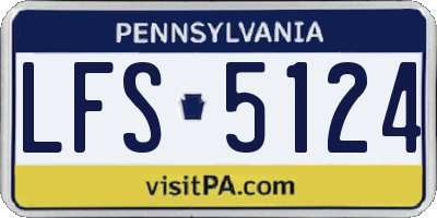 PA license plate LFS5124