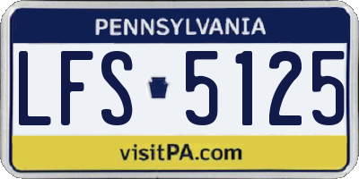 PA license plate LFS5125