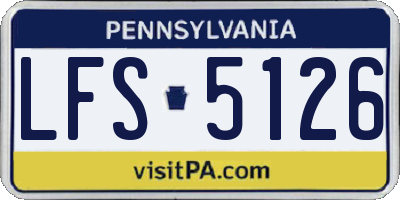 PA license plate LFS5126