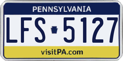 PA license plate LFS5127