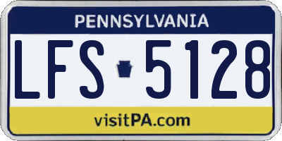 PA license plate LFS5128