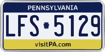 PA license plate LFS5129