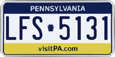 PA license plate LFS5131