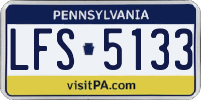 PA license plate LFS5133