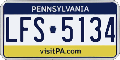 PA license plate LFS5134