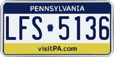 PA license plate LFS5136