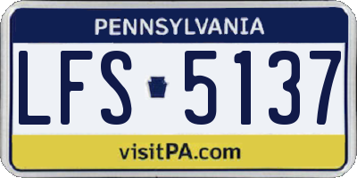 PA license plate LFS5137
