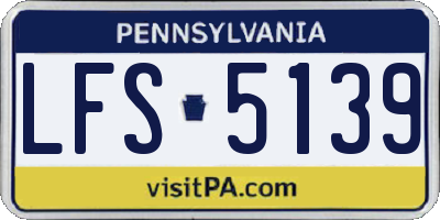 PA license plate LFS5139