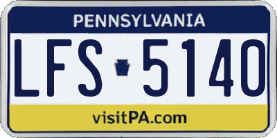 PA license plate LFS5140