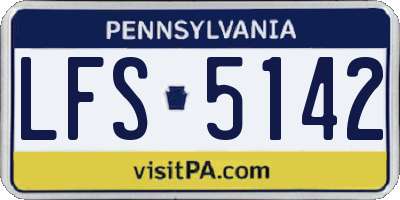 PA license plate LFS5142