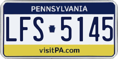 PA license plate LFS5145