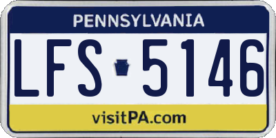 PA license plate LFS5146