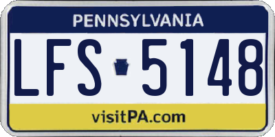 PA license plate LFS5148