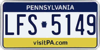 PA license plate LFS5149