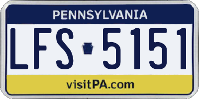 PA license plate LFS5151