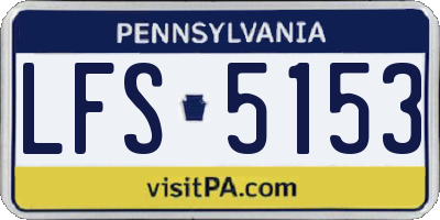 PA license plate LFS5153