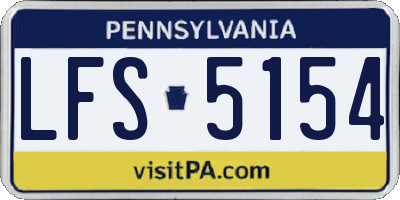 PA license plate LFS5154