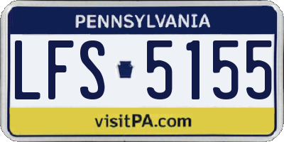 PA license plate LFS5155